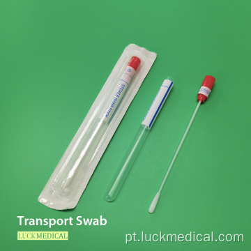 Amostragem de swab de transporte com uso do nariz de tubo